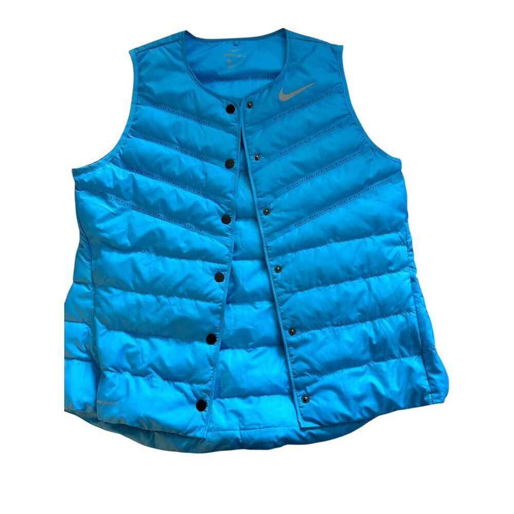 Nike Women's Blue Aeroloft Golf Button Front Puffer Vest Size Medium